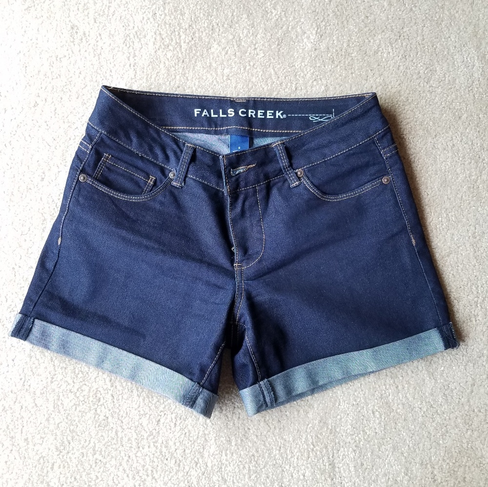 Dark Wash Jean Denim Cuffed Shorts Size 6